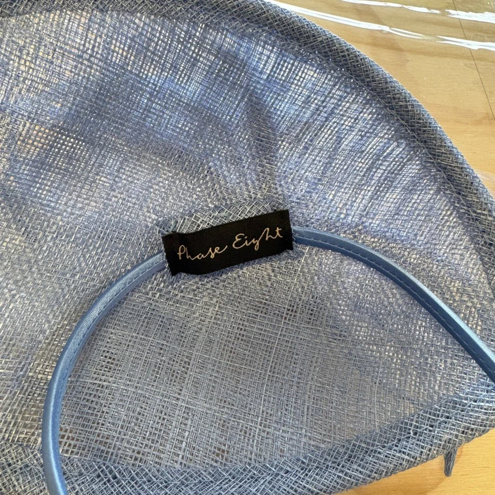 Phase Eight Blue Sinamay Fascinator Hat with‎ Feathers Wedding Guest Tea Party
